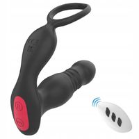 WIBRATOR POSUWISTY Z PIERŚCIENIEM PENISA ANALNY MASAŻER PROSTATY PILOT USB