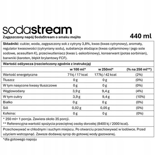 SODA STREAM LEMONIADA + MOJITO + CYTRYNA LIMONKA Koncentrat Syrop Saturator na Arena.pl