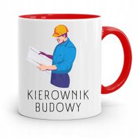 Kubek Czerwony Budowlańca Majstra Fachowca Prezent Z Nadrukiem Ze Zdjęciem