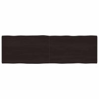 Blat ciemnobrązowy 200x60x(2-6) cm drewno z naturalną krawędzią
