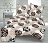 Pościel z kory 160x200 wzór beżowa panterka w kołach