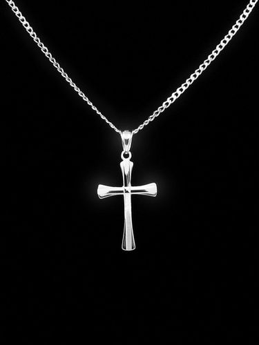 ŁAŃCUSZEK SREBRNY MĘSKI Z KRZYŻYKIEM SREBRO PRÓBY 925 K2/55cm na Arena.pl