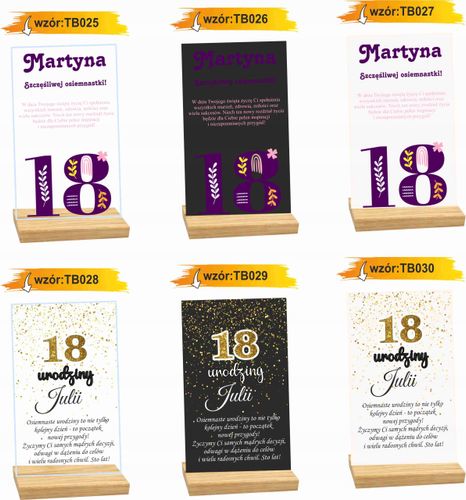 STATUETKA RAMKA z podstawką 18 urodziny personalizowany prezent nadruk UV na Arena.pl