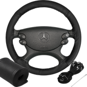 POKROWIEC NA KIEROWNICĘ OBSZYCIE PERFOROWANY 35-37 CM SKÓRA NATURALNA