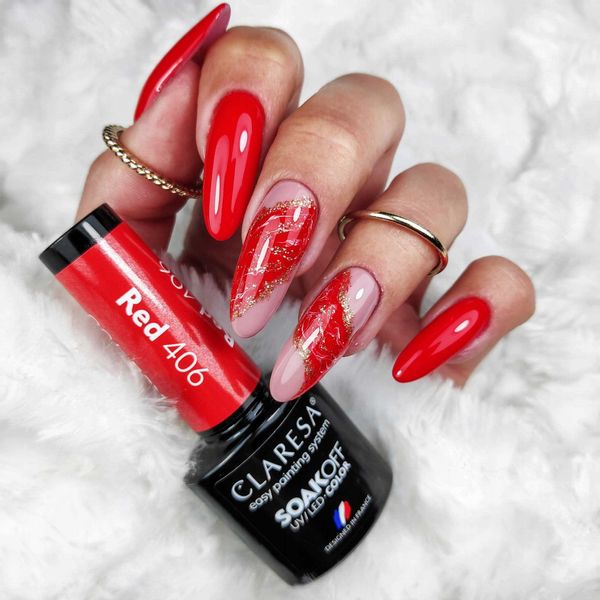 CLARESA LAKIER HYBRYDOWY RED 406 zdjęcie 2