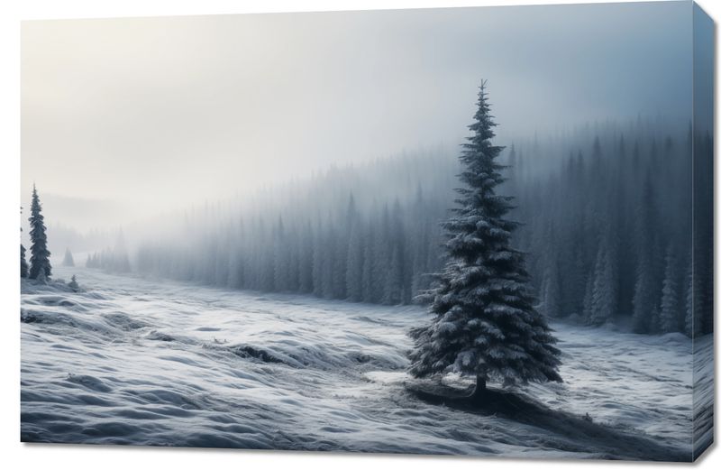 Obraz 90x60cm Samotna Choinka zdjęcie 1
