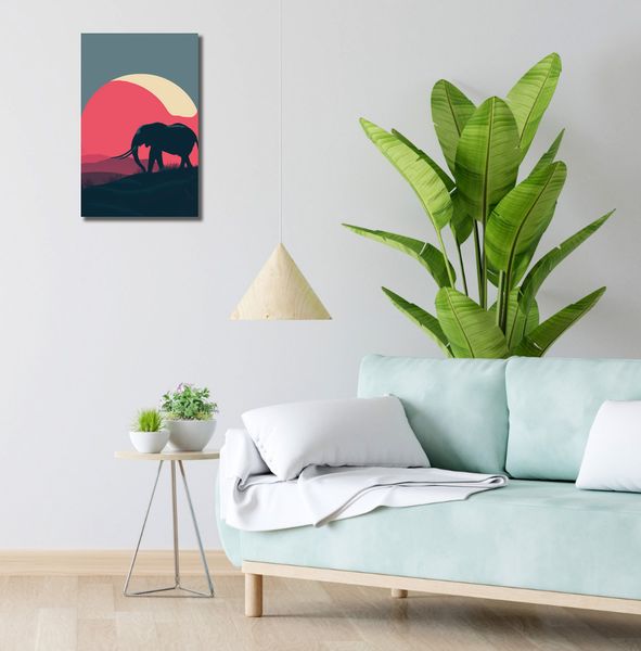 Obraz 30x50cm Słoń przy Czerwieni zdjęcie 2