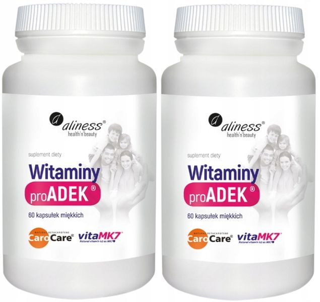 ALINESS Witaminy proADEK witamina A D E K ODPORNOŚĆ WZROK 2x60 kapsułek zdjęcie 1