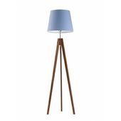 Lampa podłogowa ARUBA abażur niebieski stelaż mahoniowy