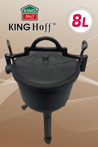 Kociołek Myśliwski 8 L EMALIA Żeliwny GARNEK na OGNISKO Emaliowany na Arena.pl