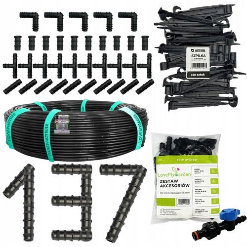 Linia kroplująca 16mm 100m z kompensacją 137 akcesoriów Wąż kropelkowy na Arena.pl