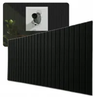 Panele ścienne LAMELE 3D dekoracyjne filc 60x120cm CZARNE 08 +PINEZKI