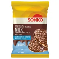 Sonko Wafle ryżowe w czekoladzie mlecznej bez dodatku cukru 30 g
