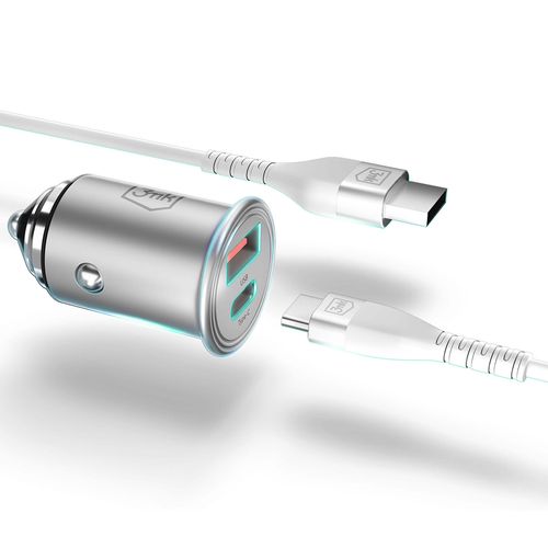 accessories - 3mk hyper car charger 45w pd qc pps usb 1a1c silver na Arena.pl