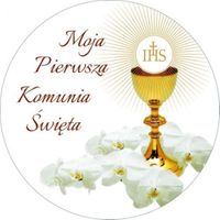 Opłatek na tort Tort Pierwsza Komunia Święta Komunijny Biblia Hostia Tekst