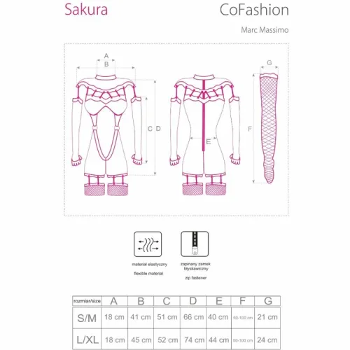 livco corsetti sakura cf 90357 komplet koronkowy czarny s/m z rękawiczkami na Arena.pl