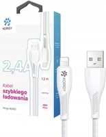 Kabel Korgy USB - Apple Lightning 1,2 m biały