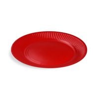 talerz papierowy okrągły, czerwony, śr. 23 cm, 10 szt.