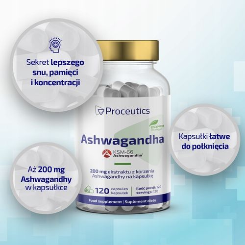 Ashwagandha KSM-66 120 kaps. suplement diety na Arena.pl