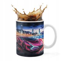 KUBEK CERAMICZNY 330ML DRUK - AUTA SUPER SAMOCHODY PLAŻA MIASTO NOC