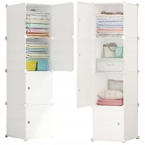 SZAFA MODUŁOWA GARDEROBA UBRANIOWA BIAŁA REGAŁ SŁUPEK PÓŁKI POJEMNA na Arena.pl