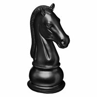 Dekoracja Szachy Skoczek czarny 19 cm