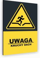 Tabliczka znak informacyjny 30x20 Antracyt KRUCHY DACH Nierdzewna NADRUK UV