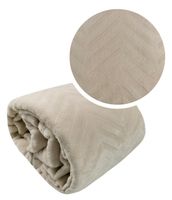 Miękki i gruby koc tłoczony jak narzuta COSTA 200x220 beżowy