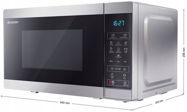 Kuchenka mikrofalowa Sharp MS02E-S Wolnostojąca 20L 800W 8 programów Timer zdjęcie 6