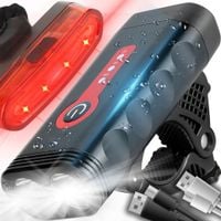 Lampka Rowerowa Zestaw Lampek Przód Tył Mocna 1800lm Ładowana USB