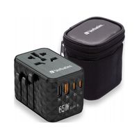 Adapter podróżny Verbatim UTA-05 GaN III globalny 2xUSB-C PD QC USB-A
