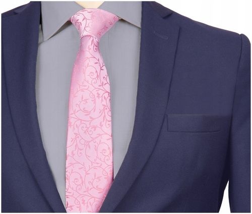 ŻAKARDOWY KRAWAT + POSZETKA Wypustka Męska do Garnituru Mikrofibra na Arena.pl