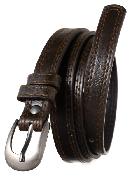 Skórzany wąski pasek damski skóra czarny Cavaldi zdjęcie 1