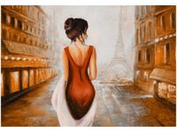 OBRAZ DRUK PARIS WALK WIEŻA EIFFA KOBIETA KOLORY