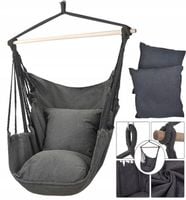 FOTEL WISZĄCY OGRODOWY BRAZYLIJSKI BUJANY HUŚTAWKA HAMAK KOKON + 2 PODUSZKI