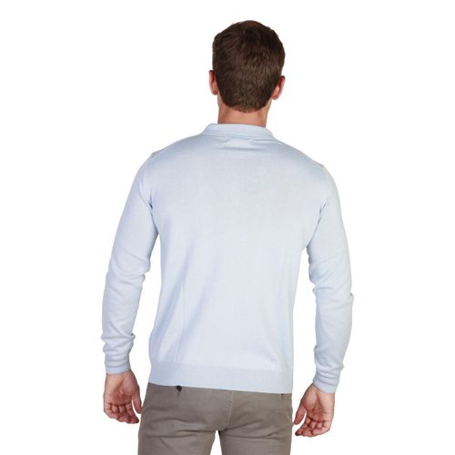 Trussardi męski sweter polo niebieski M na Arena.pl