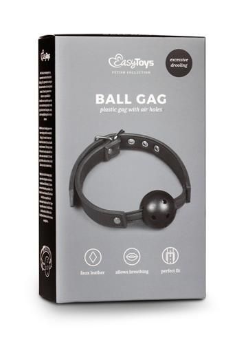 Knebel-Ball Gag With Pvc Ball - Black zdjęcie 1