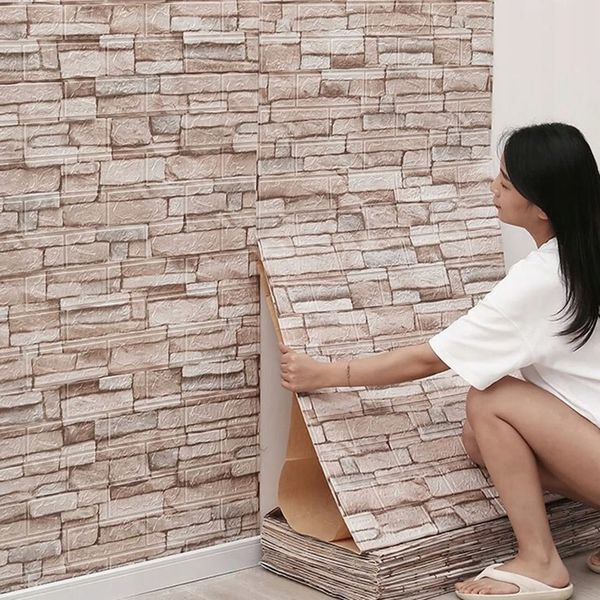 10x Samoprzylepne Panele Ścienne Tapeta z Cegły Panel Ścienny 3D 77 x 70cm zdjęcie 4