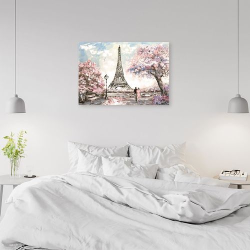 Obraz na płótnie – Canvas, Wieża Eiffla wiosną 90x60 na Arena.pl