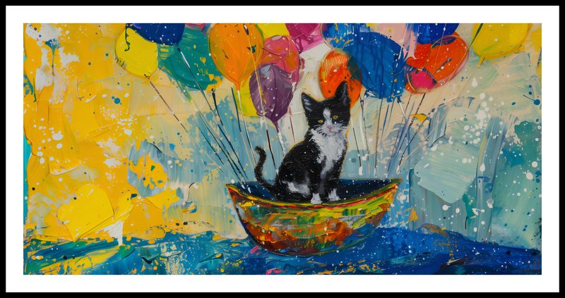 Plakat 91,3x44,5cm Kot na Łodzi zdjęcie 3