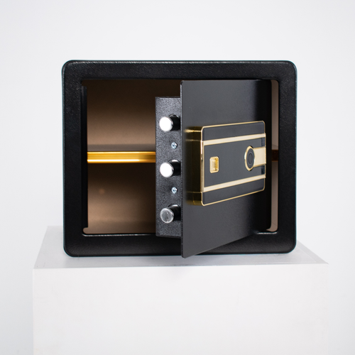 Pancerny Domowy Sejf Biometryczny Na Odcisk Palca 30x36x30 cm Czarny na Arena.pl