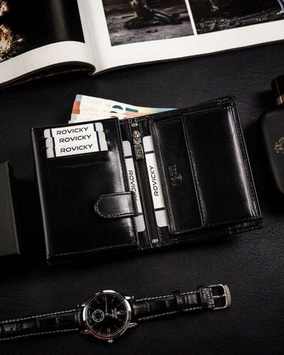 elegancki, skórzany portfel męski - rovicky na Arena.pl