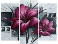 70 90CM OBRAZ 3 ELEM MAKOWY DUET ŚCIENNY DRUK PŁÓTNO