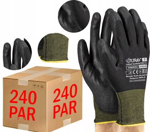 rękawice robocze czarne j-timipoli_bb7-s - 240 par na Arena.pl