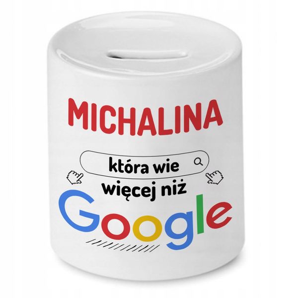 Skarbonka Dla Michaliny Na Urodziny Prezent Z Nadrukiem Ze Zdjęciem zdjęcie 1