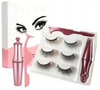 RZĘSY MAGNETYCZNE 3X DŁUGIE + PĘSETA + EYELINER A+