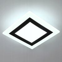 LAMPA SUFITOWA LED BIAŁY LAMPA PLAFON CZARNA 6500K NOWOCZESNA DO SALONU