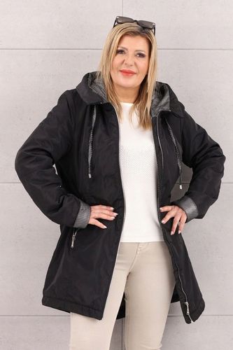 KURTKA DAMSKA PRZEJŚCIOWA Z KAPTUREM MODNA OVERSIZE DUŻE ROZMIARY na Arena.pl