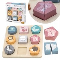 VIGA DREWNIANE KLOCKI DO UKŁADANIA UKŁADANKA KSZTAŁTY ZWIERZĄTKA POLARB