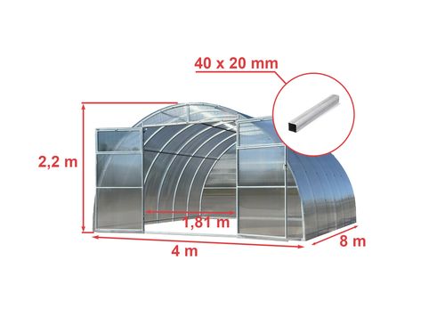 Szklarnia Mocna MAXI 40x20 4x8m 6mm na Arena.pl